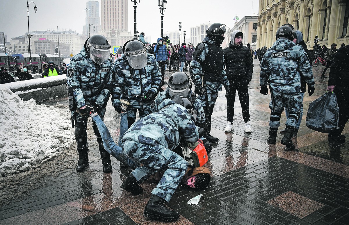 protest in Rusland voor Navalny