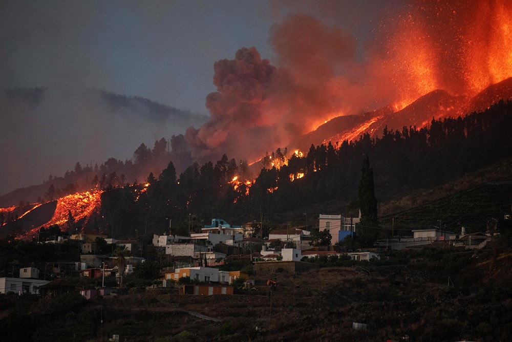 vulkaan barst uit op eiland La Palma
