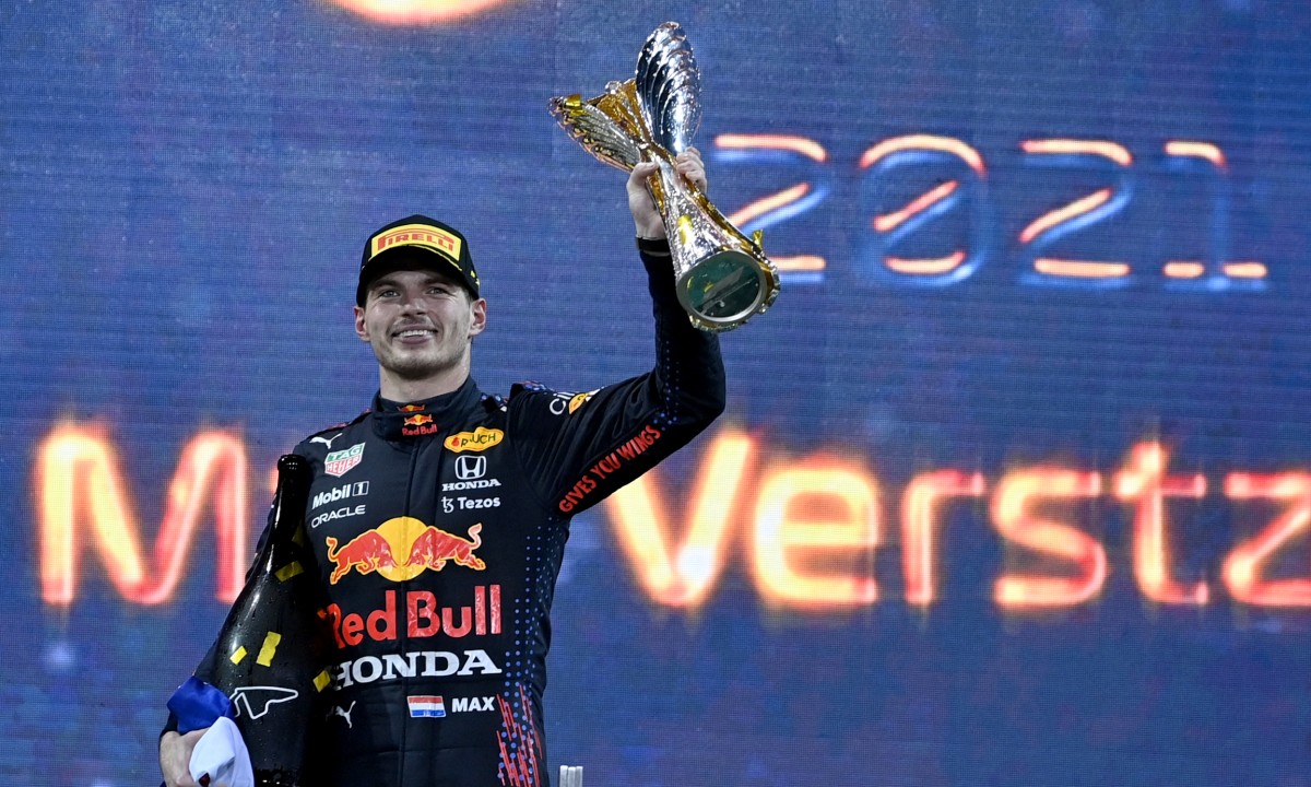 Max Verstappen als wereldkampioen in de Formule 1