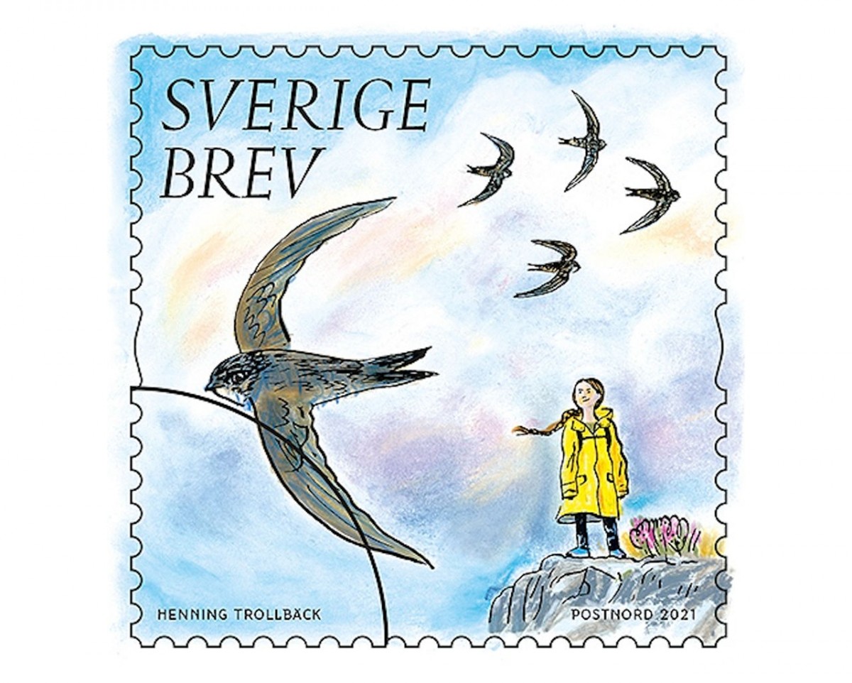 Greta Thunberg op een postzegel