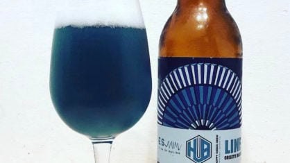 Blauw bier van Line