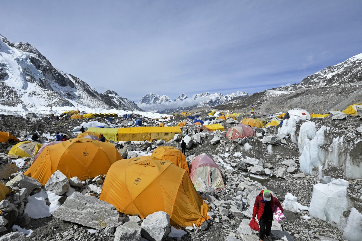 de basis van de berg Everest