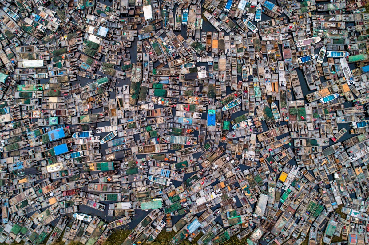 boten op het water in China