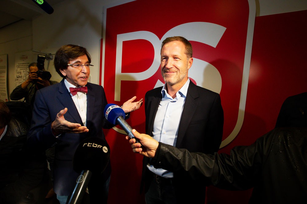 E. Di Rupo en P. Magnette van de partij PS