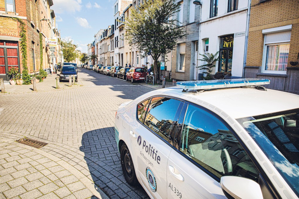 Politiewagen in Antwerpen