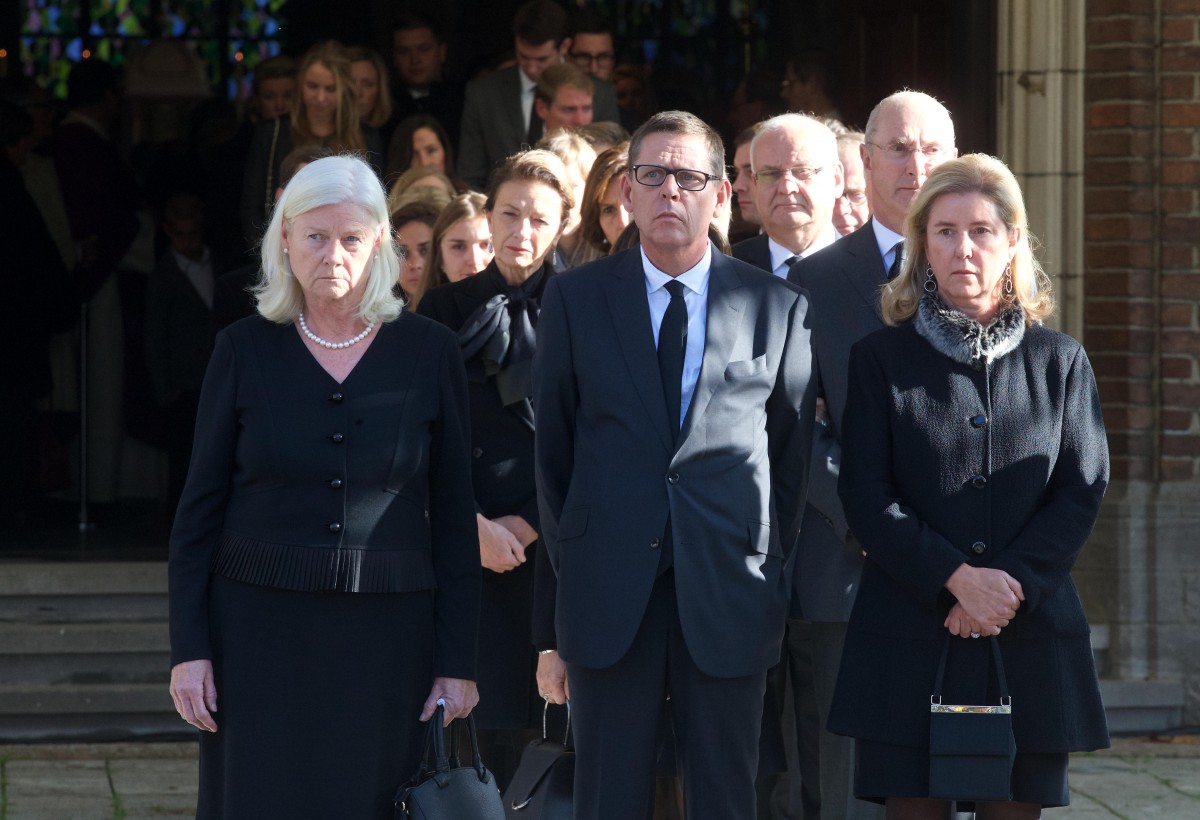 De familie De Clerck op de begrafenis van Roger De Clerck