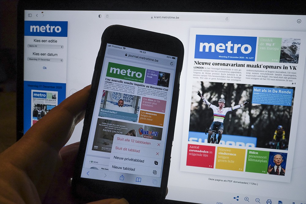 Metro op de smartphone en computer
