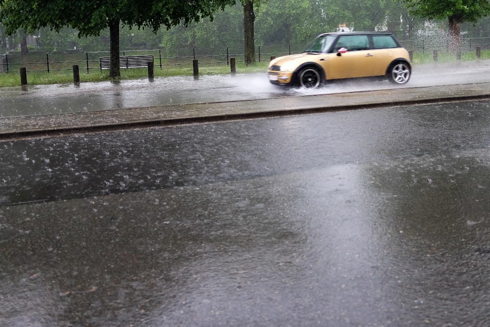 regen op straat