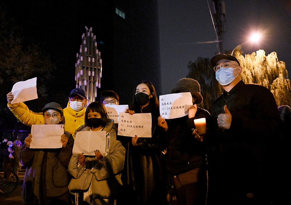 Chinezen voeren protest