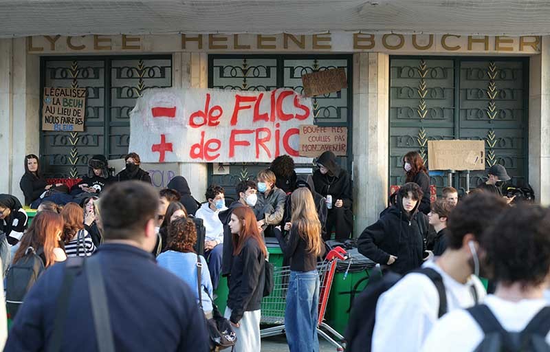 Leerlingenprotest Parijs