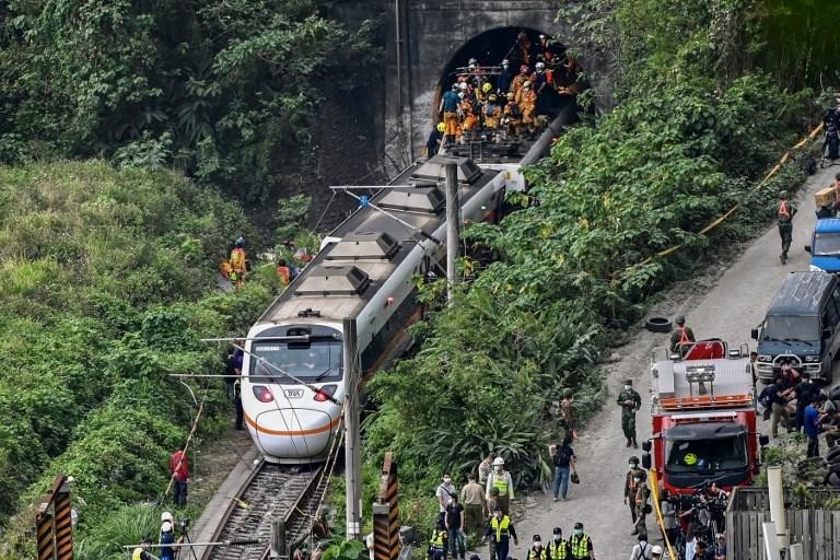 ramp met een trein in Taiwan