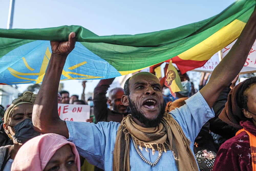 Mensen op straat in Ethiopië