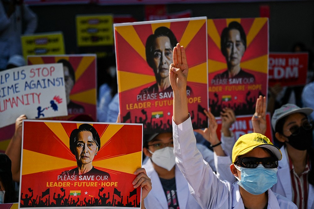 protest in Myanmar