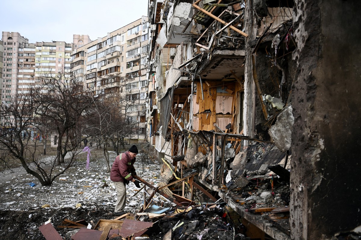 de stad Kiev in Oekraïne lijdt veel schade