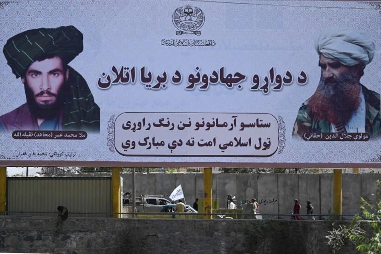 een reclamebord in Afghanistan