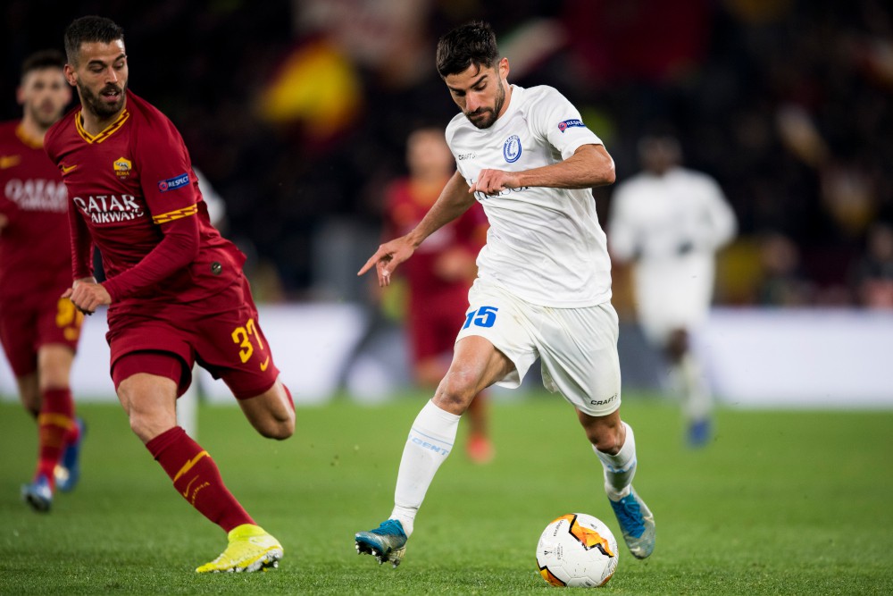 Een beeld uit de wedstrijd AS Roma - AA Gent
