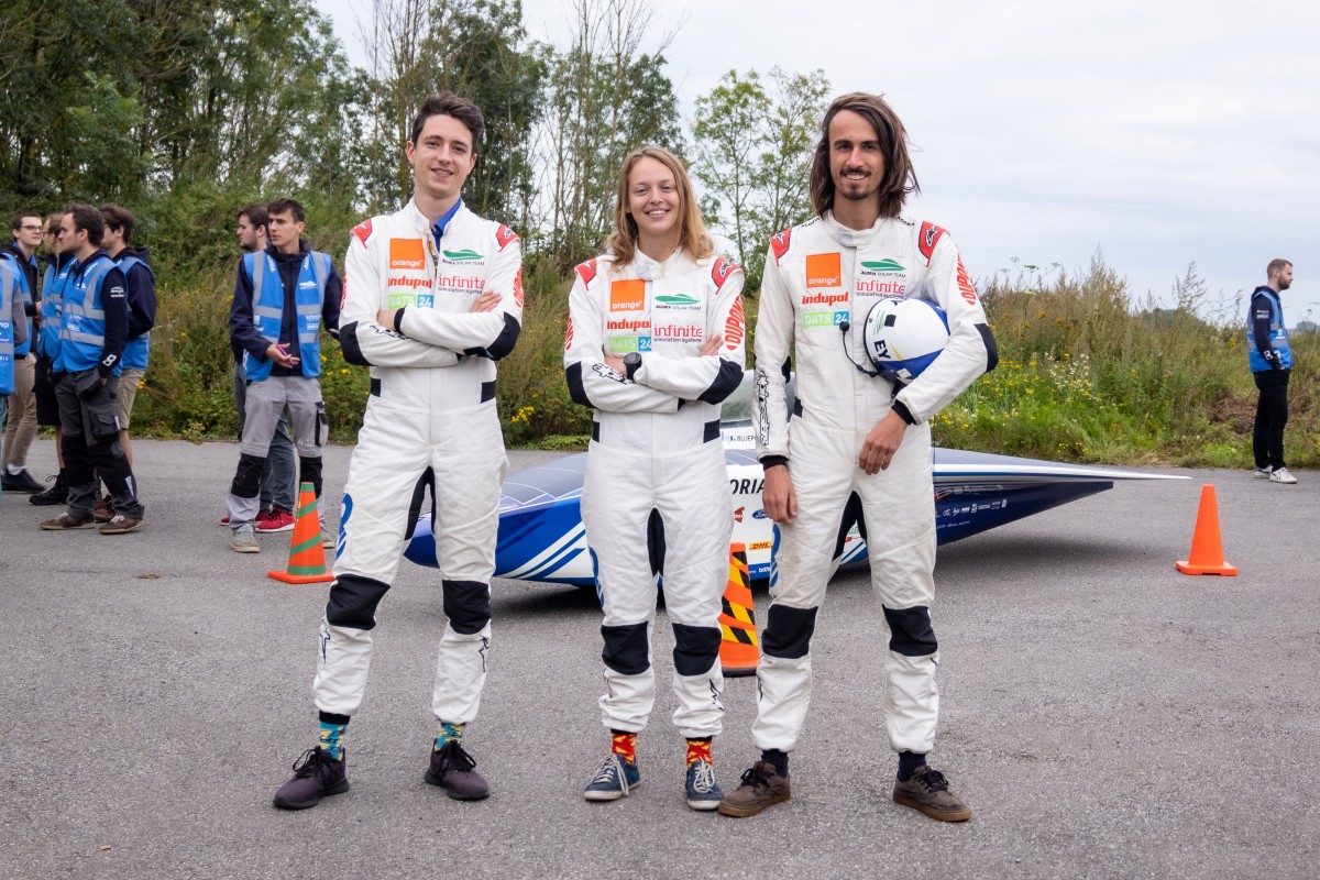 rijders van het Agoria Solar Team
