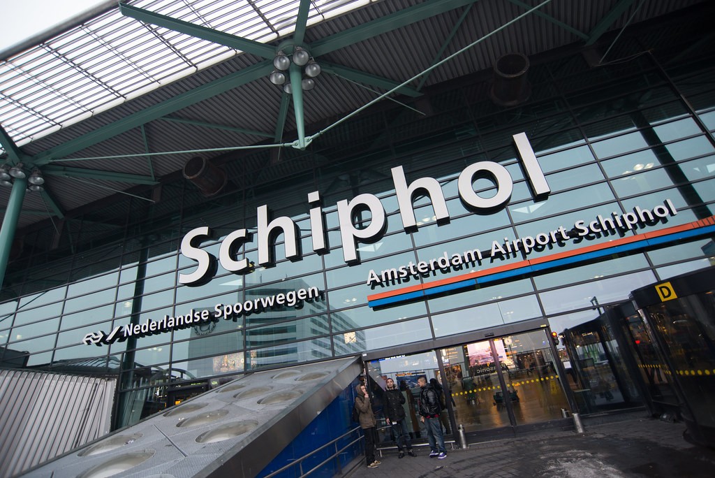 de luchthaven van Schiphol in Nederland