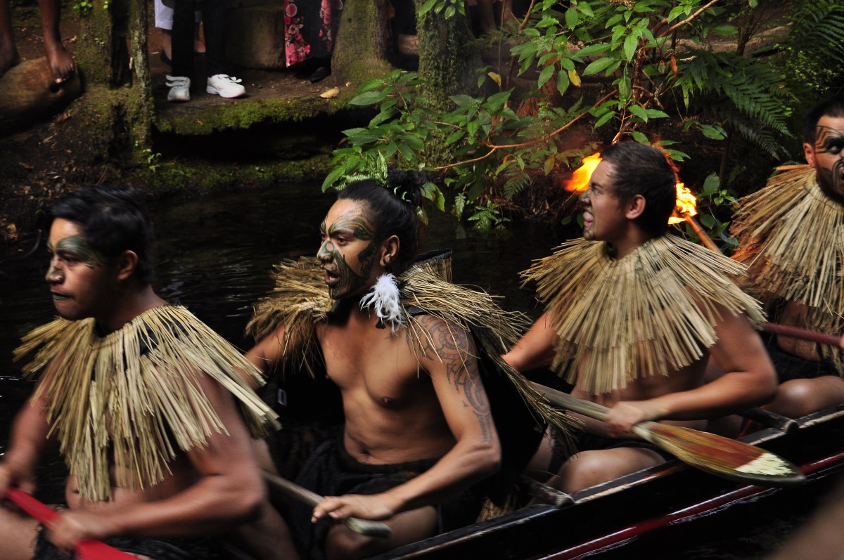 Maori in Mitai, Rotorua, Nieuw-Zeeland